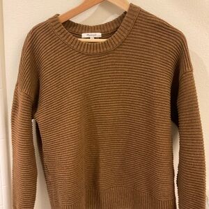 Madewell Warm Brown Ribbed Crew Neck Sweater